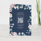 Stoffige Maagdenpalm Roze Bloemige Marine QR Code  (Achterkant)