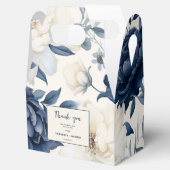 Stoffige marineblauw & wit bloemenbruiloft waterve bedankdoosjes (Geopend)