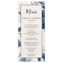 Stoffige marineblauw & wit bloemenbruiloft waterve