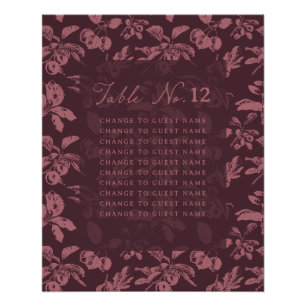 Stoffige Mauve Bloemige Trouwtafel Stoelen Bordroo Perfect Poster