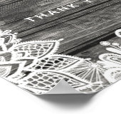 Stoffige mauve bloemrozen roestige houten kant bru poster (Hoek)