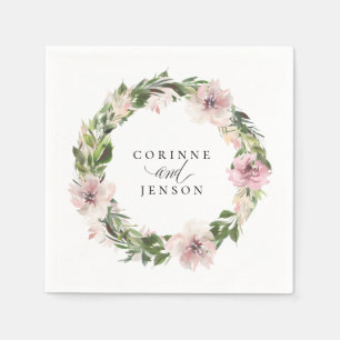 Stoffige mauve botanische gepersonaliseerde papier servet