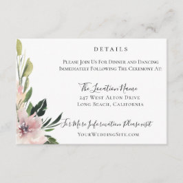 Stoffige Mauve Botanische Trouwdetails Kaart