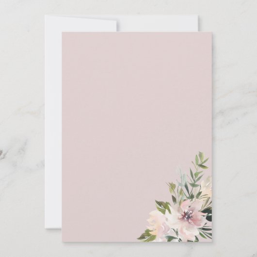 Stoffige Mauve Botanische Trouwkaart Aankondiging (Achterkant)