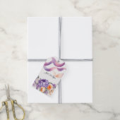 Stoffige Mauve en Perzik Pioen Geschenklabels Cadeaulabel (Met Touw)