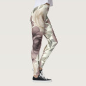 Stoffige Mauve & Ivoren Bloei Botanisch Leggings (Rechts)