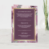 Stoffige Mauve Paarse Bloemige QR Code Moslim Brui (Achterkant)