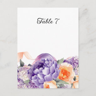 Stoffige mauve perzik pioen tafel zitkaart briefkaart