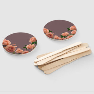 Stoffige Mauve Perzik Rozenblaadjes Bieden Trouwbe Handwaaier
