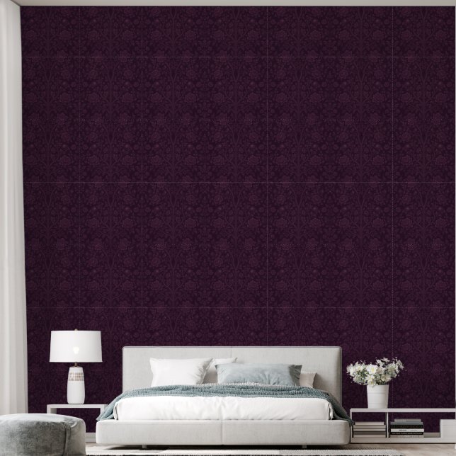 Stoffige mauve Perzische levensboombehang (B) Behang (Slaapkamer)