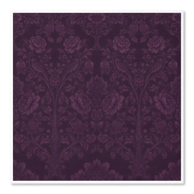 Stoffige mauve Perzische levensboombehang (D) Behang (Voorkant)