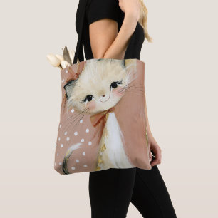 Stoffige mauve roze gedempte terracotta whimsey ka tote bag