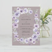 Stoffige Mauve Sering Ranunculus Eucalyptus Bruilo Kaart (Staand voorkant)