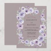 Stoffige Mauve Sering Ranunculus Eucalyptus Bruilo Kaart (Voorkant / Achterkant)