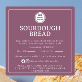 Stoffige Mauve Sourdough Ingredienten Cottage Stic Vierkante Sticker
