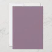Stoffige Mauve Varens Bruiloft Kaart (Achterkant)