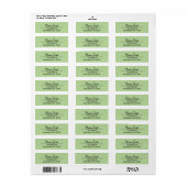 Stoffige minimalistische avocado retouradreslabels etiket (Full Sheet)