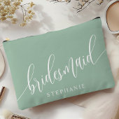 Stoffige Mint Bruidsmeisje Moderne Calligrafie Etui