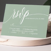 Stoffige Mint Eenvoudige Script Trouw RSVP Kaart