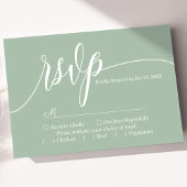 Stoffige Mint Eenvoudige Script Trouw RSVP Kaart