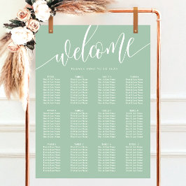 Stoffige Mint Minimalistische Script Trouw Zittijd Poster