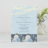 Stoffige Navy Blauwe Pioenlichten Koppels Bruisfee (Staand voorkant)