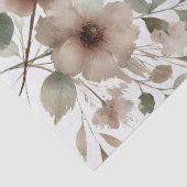 Stoffige Olijf & Roze Aquarel Moderne Bloem Tissuepapier (Detail)