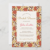 Stoffige Oranje Pioen Bloemen Herfst Bruiloft Fees Kaart (Voorkant)