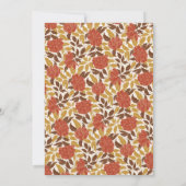 Stoffige Oranje pioenenbloem herfst bruiloft recep Kaart (Achterkant)