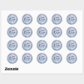 Stoffige Paarse Aqua Holografische Bokeh Logo Ronde Sticker (Vel)