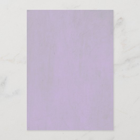 Stoffige Paarse Bloemen Bruiloft Informatie Informatiekaartje (Achterkant)