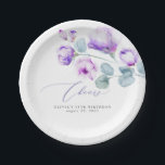 Stoffige Paarse Bloemen Elegant Romantisch Papieren Bordje<br><div class="desc">Stoffige paarse roos papieren borden</div>