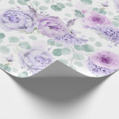 Stoffige paarse bloemen Eucalyptus bladeren botani Cadeaupapier (Hoek)