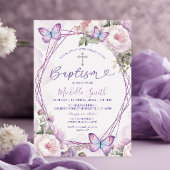 Stoffige Paarse Bloemen Vlinder Meisje Zilveren Do Kaart