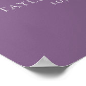 Stoffige Paarse Bloemenbruiloft 12 Tafel Zitkaart Poster (Hoek)