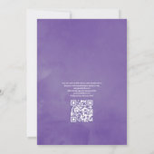 Stoffige Paarse Bloemencode QR Code RSVP Huwelijk Kaart (Achterkant)
