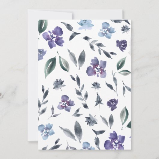 Stoffige Paarse bloementuin Bruiloft Uitnodiging (Achterkant)