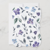 Stoffige Paarse Bloementuin bruiloft uitnodiging,  Kaart (Achterkant)