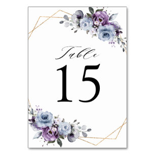 Stoffige Paarse Blooms Geometrische Bruiloft Kaart