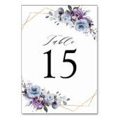 Stoffige Paarse Blooms Geometrische Bruiloft Kaart (Voorkant)