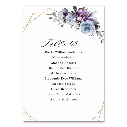 Stoffige Paarse Blooms Geometrische Bruiloft Kaart (Voorkant)