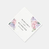 Stoffige Paarse Blush Roze Hydrangea bruiloft Servet (Hoek)