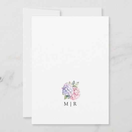 Stoffige Paarse & Blush Roze Hydrangea Save The Da Kaart (Achterkant)