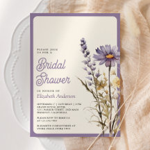 Stoffige Paarse Boho Wilde Bloem Foto Bruidsdouche