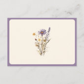 Stoffige Paarse Boho Wildflower bruiloft details Informatiekaartje (Achterkant)