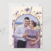 Stoffige Paarse Boho Wildflower bruiloft foto Save The Date (Achterkant)