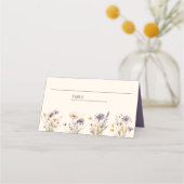 Stoffige Paarse Boho Wildflower bruiloft Plaatskaartje (Voorkant)
