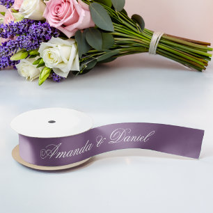 Stoffige Paarse Bruiloft Moderne Kleur Eenvoudig S Satijnen Lint