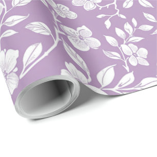 Stoffige paarse chinoiserie decoupage cadeaupapier