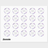 Stoffige Paarse en Mauve Bloemen Botanische Bruilo Ronde Sticker (Vel)
